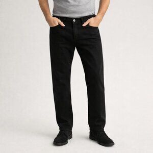 Levis 505 Regular Fit Straight Leg Jeans Mens 34x32 Black